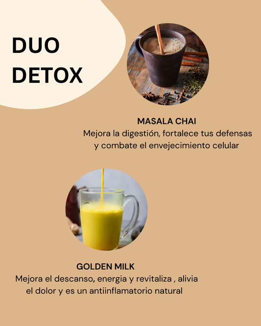 Dúo Detox 2 Golden Milk + 2 Masala Chai